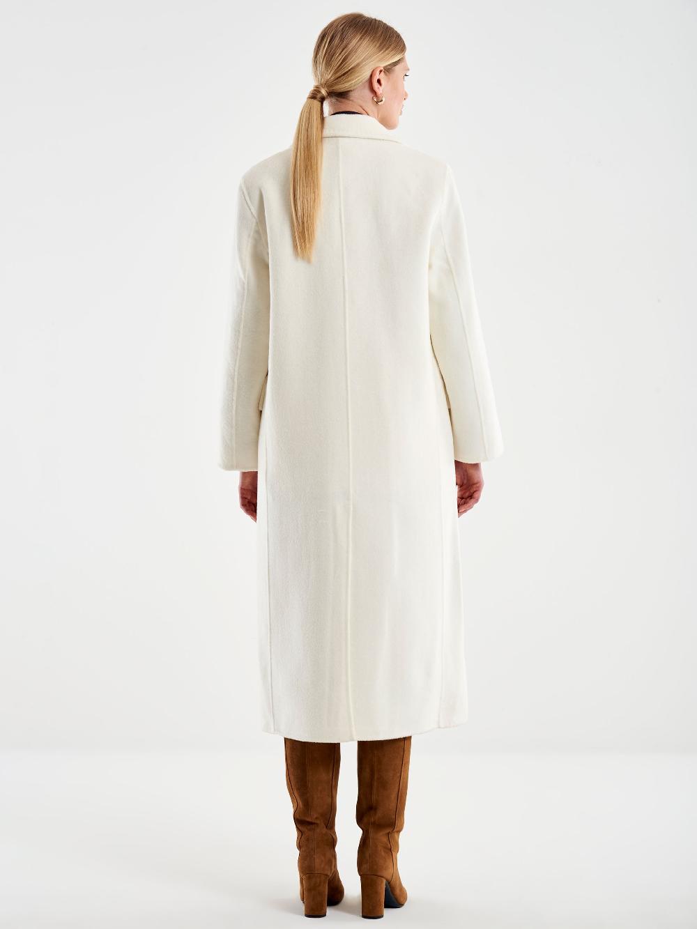 Vicolo Cappotto Lungo Doppiopetto Bianco Nuovo