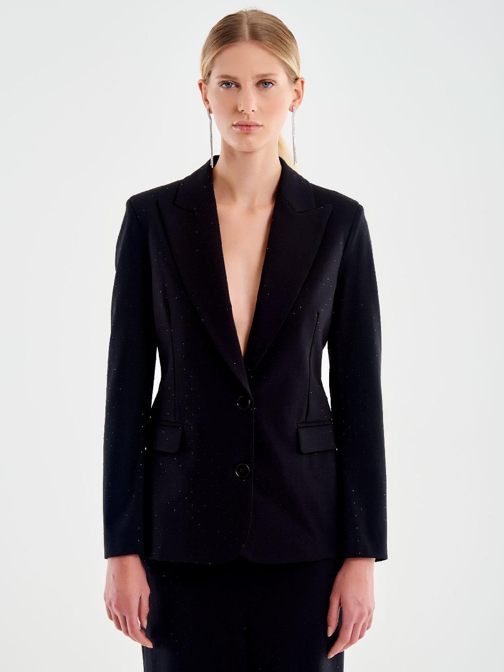 Vicolo Blazer Sfiancato con Strass Nero Spedizione Gratuita