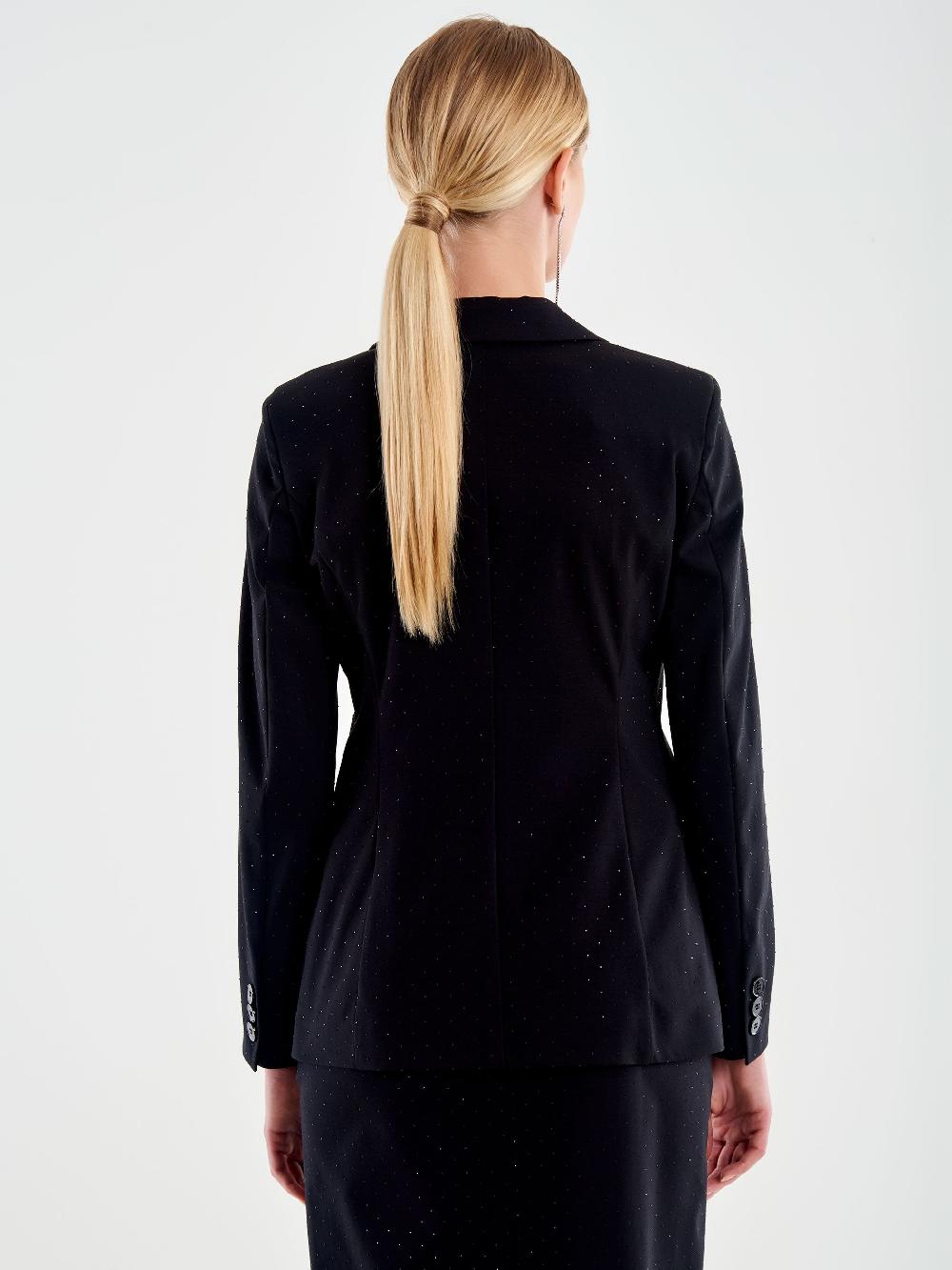 Vicolo Blazer Sfiancato con Strass Nero Spedizione Gratuita