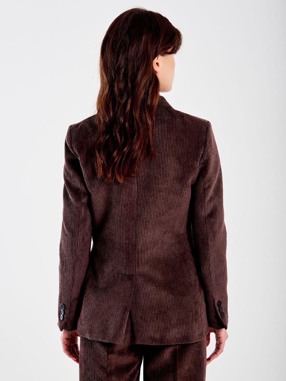 Vicolo Blazer Monopetto in Velluto a Coste Moro Promozione Limitata