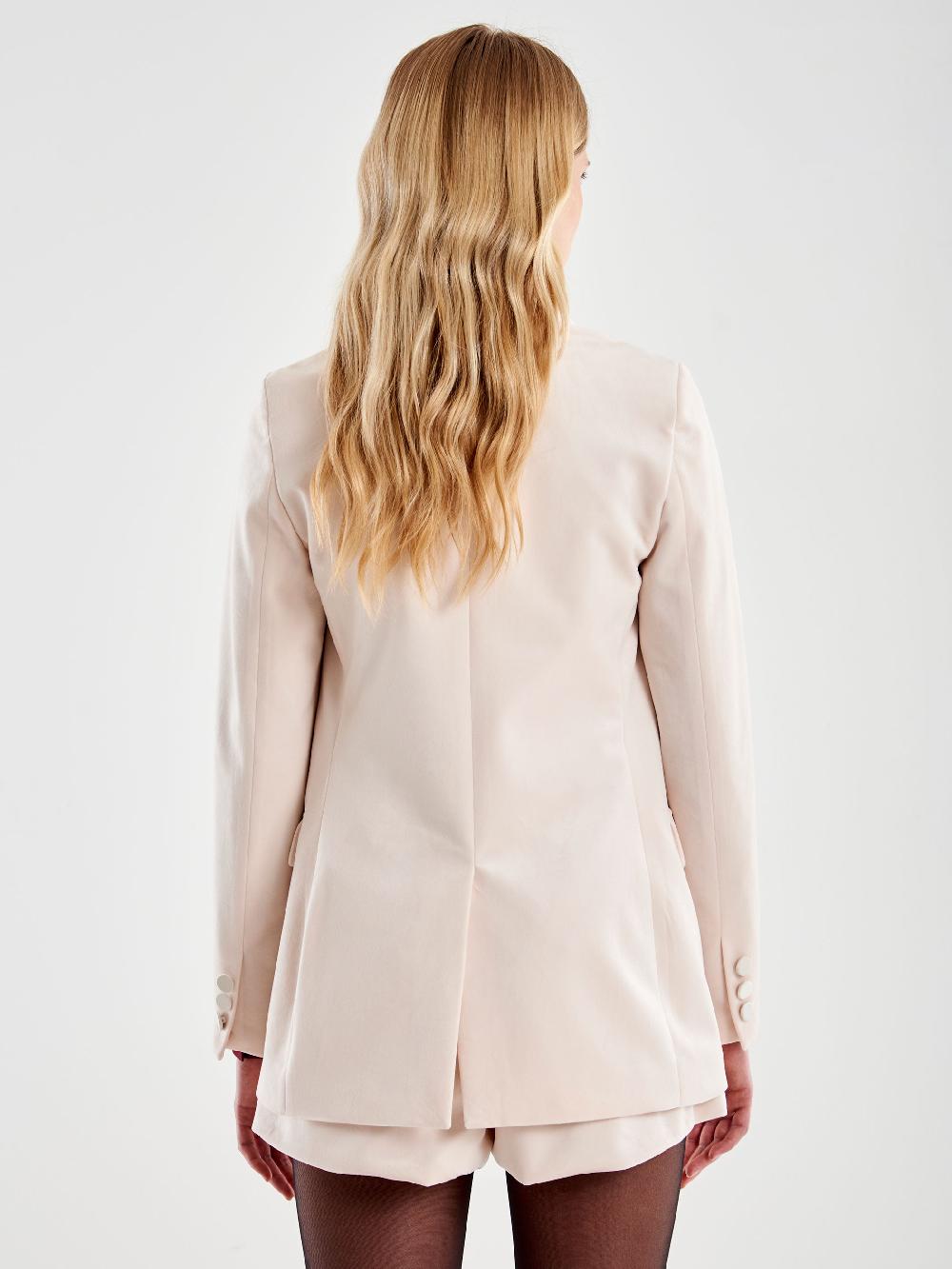Vicolo Blazer Velluto con Reverse Satin Bianco Shopping Online