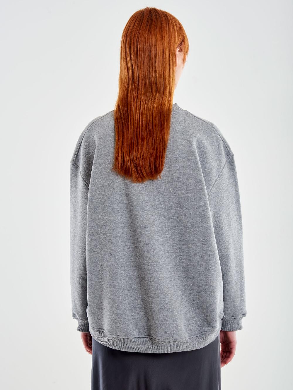 Vicolo Felpa Oversized Wild Life Grigio Offerta