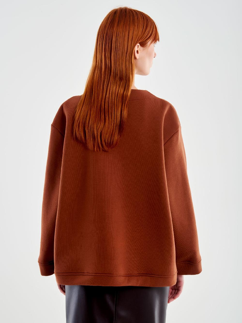Vicolo Cardigan in Felpa con Patch e Spille Marrone Economico