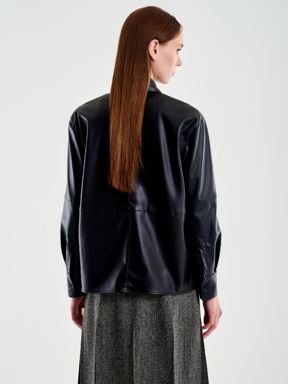 Vicolo Camicia Effetto Pelle Nero I Più Venduti