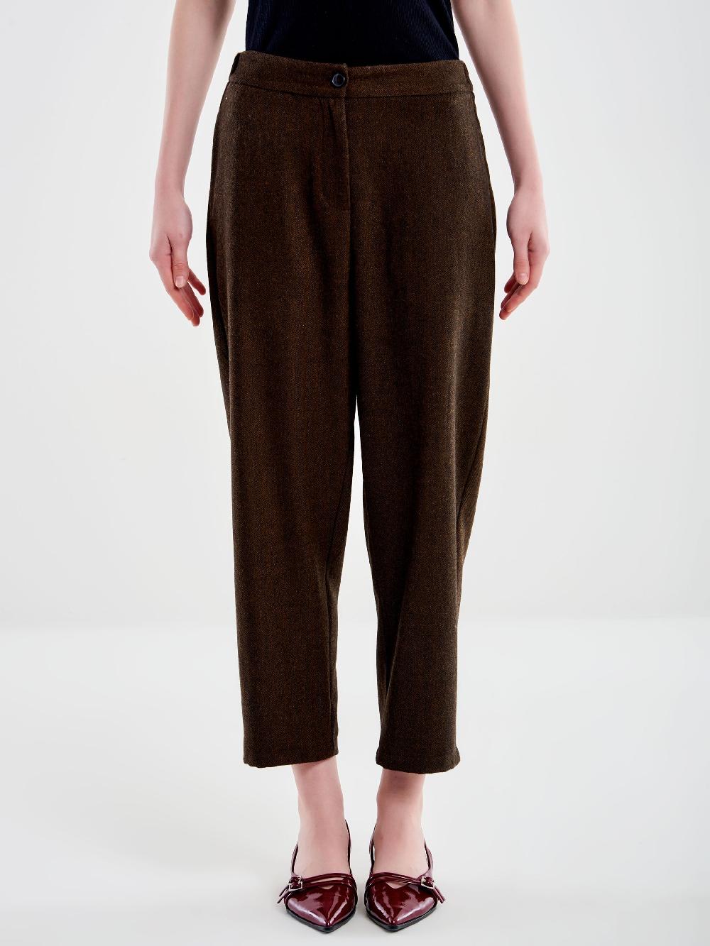 Vicolo Pantalone Carrot Fit Fesco di Lana Spinato – Vicolo 2025
