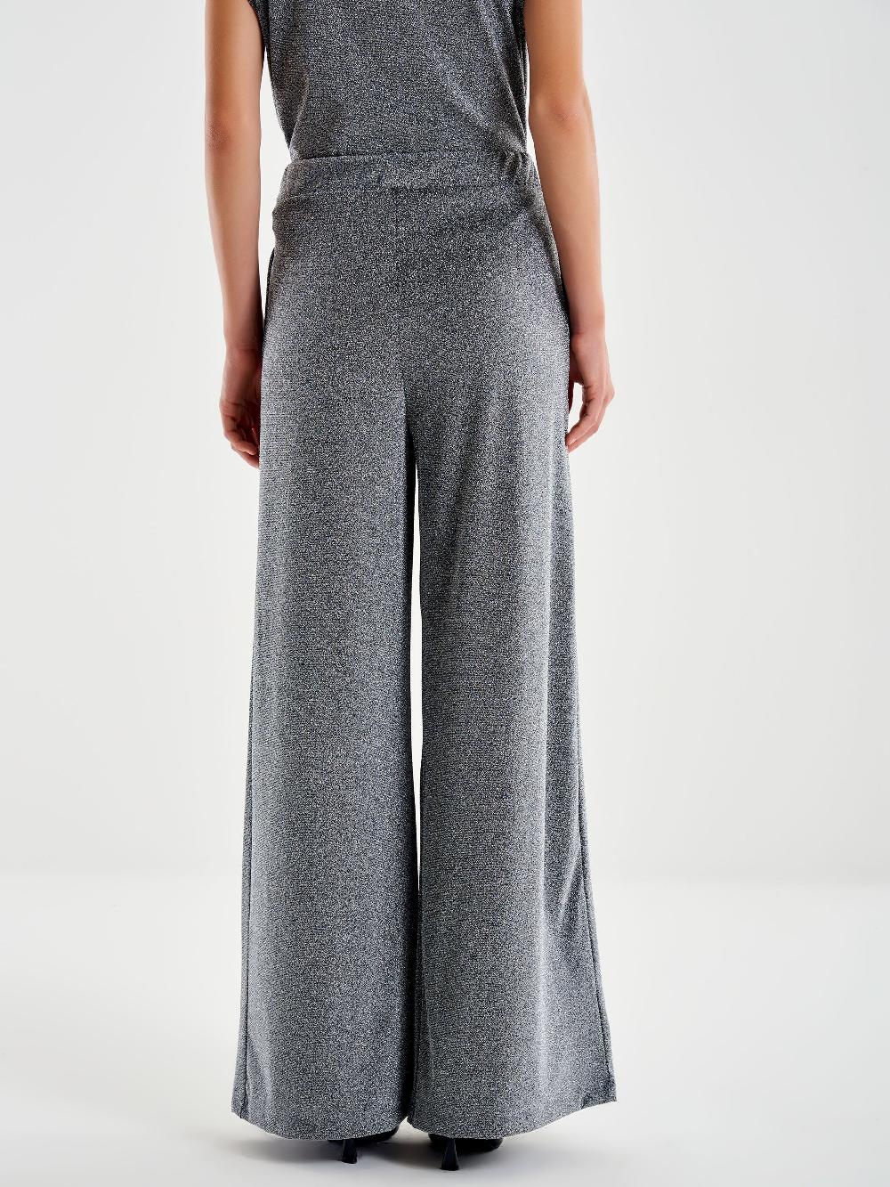 Vicolo Pantalone Ampio Lurex Grigio Pezzi Unici