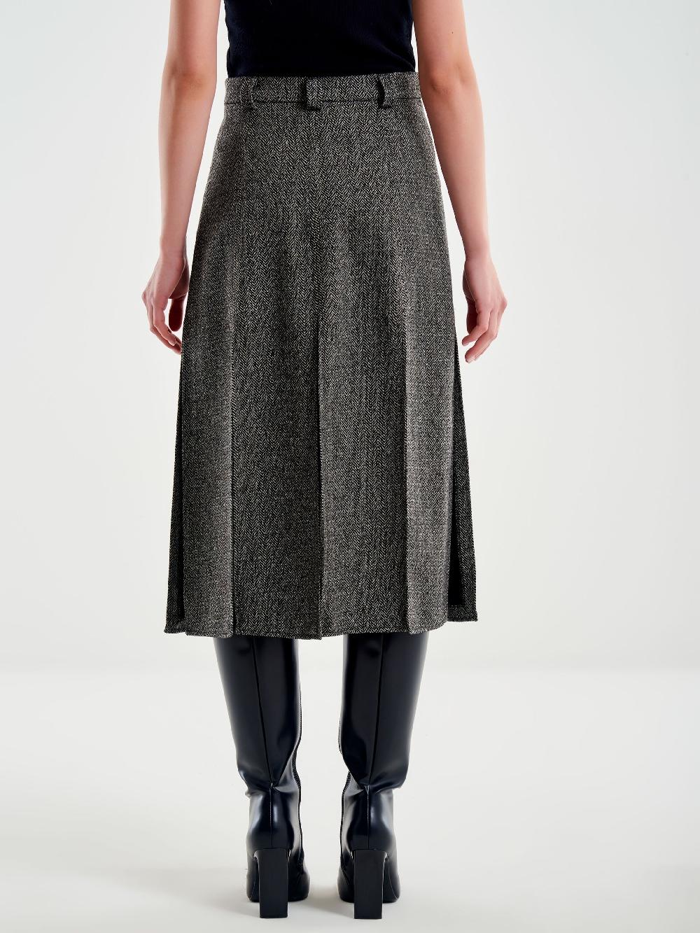 Vicolo Gonna Midi con Spacchi Spinata Nero Outlet