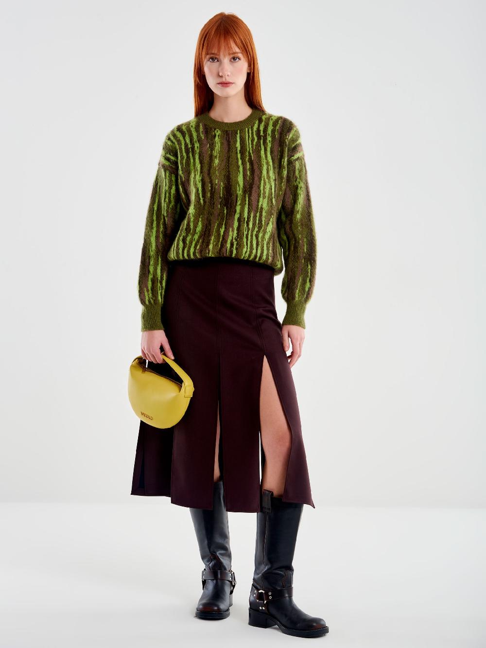 Vicolo Gonna Midi con Spacchi Moro In Vendita