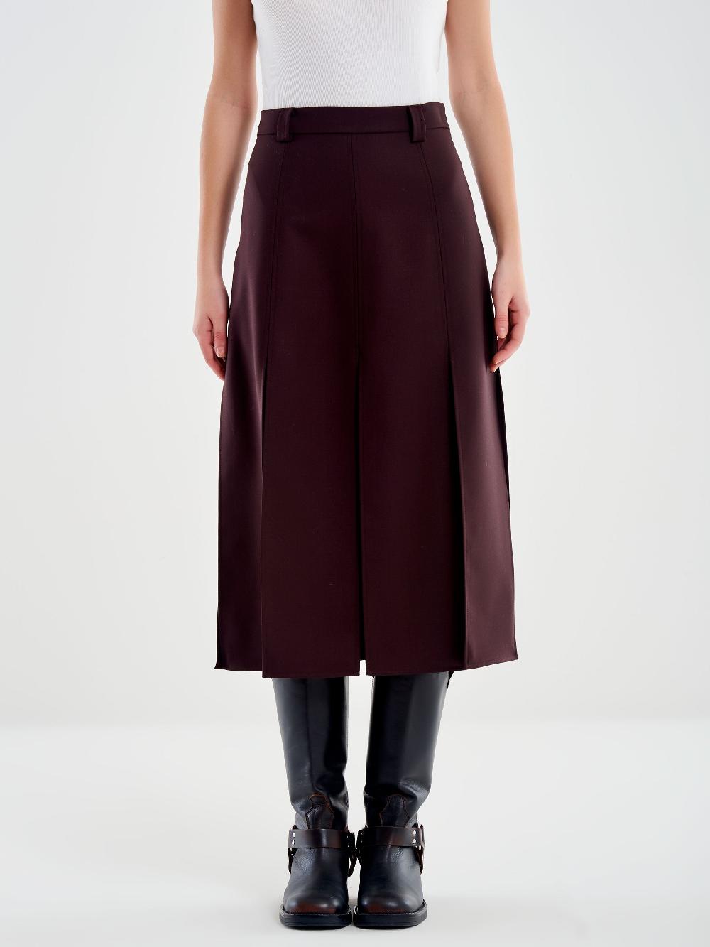 Vicolo Gonna Midi con Spacchi Moro In Vendita