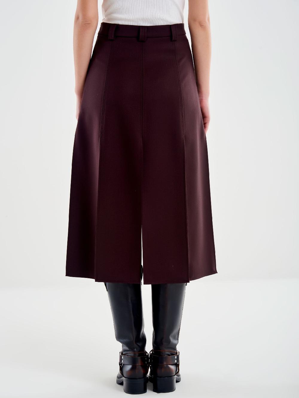 Vicolo Gonna Midi con Spacchi Moro In Vendita