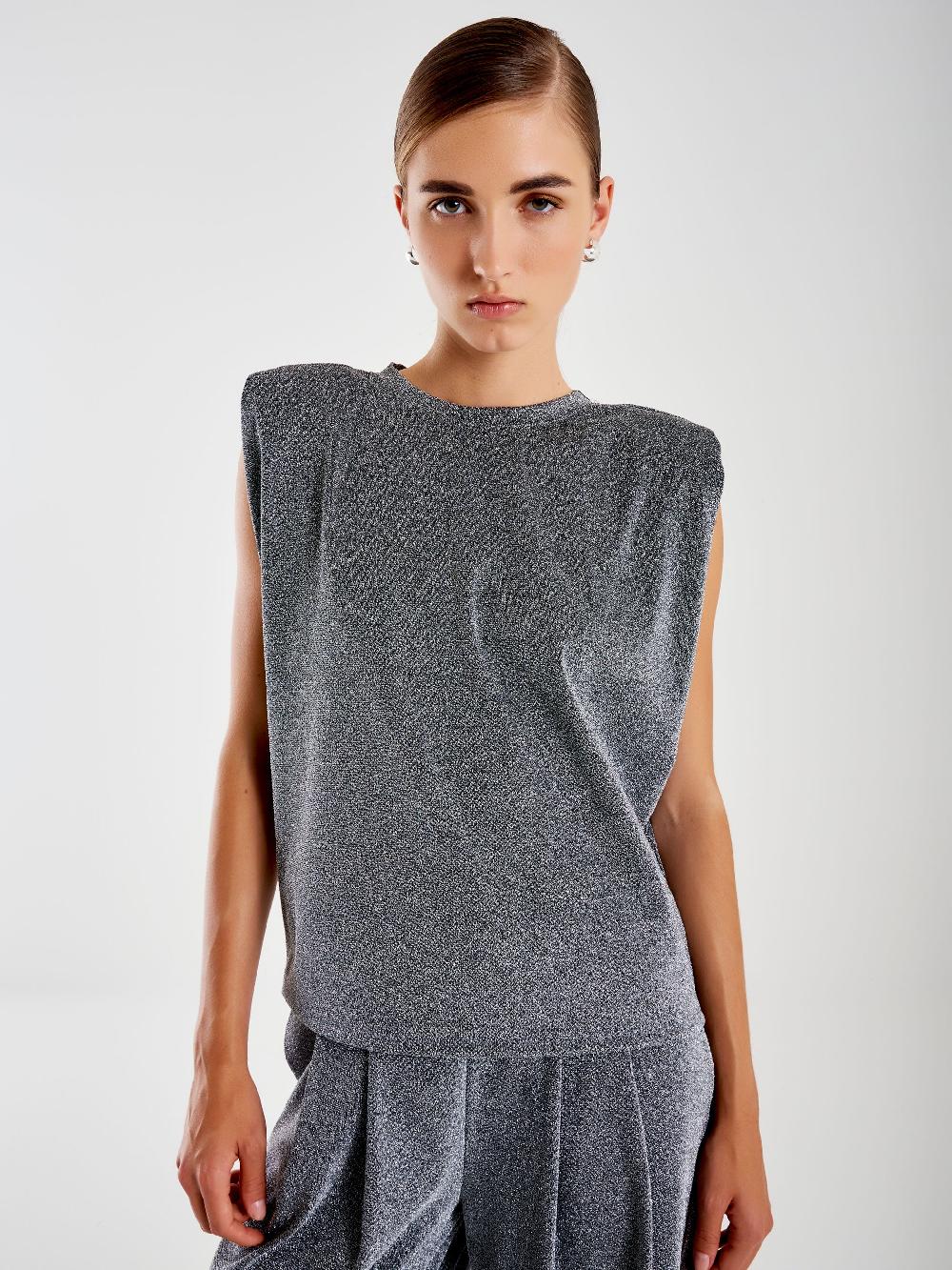 Vicolo Canotta con Spalline Lurex Grigio 2025