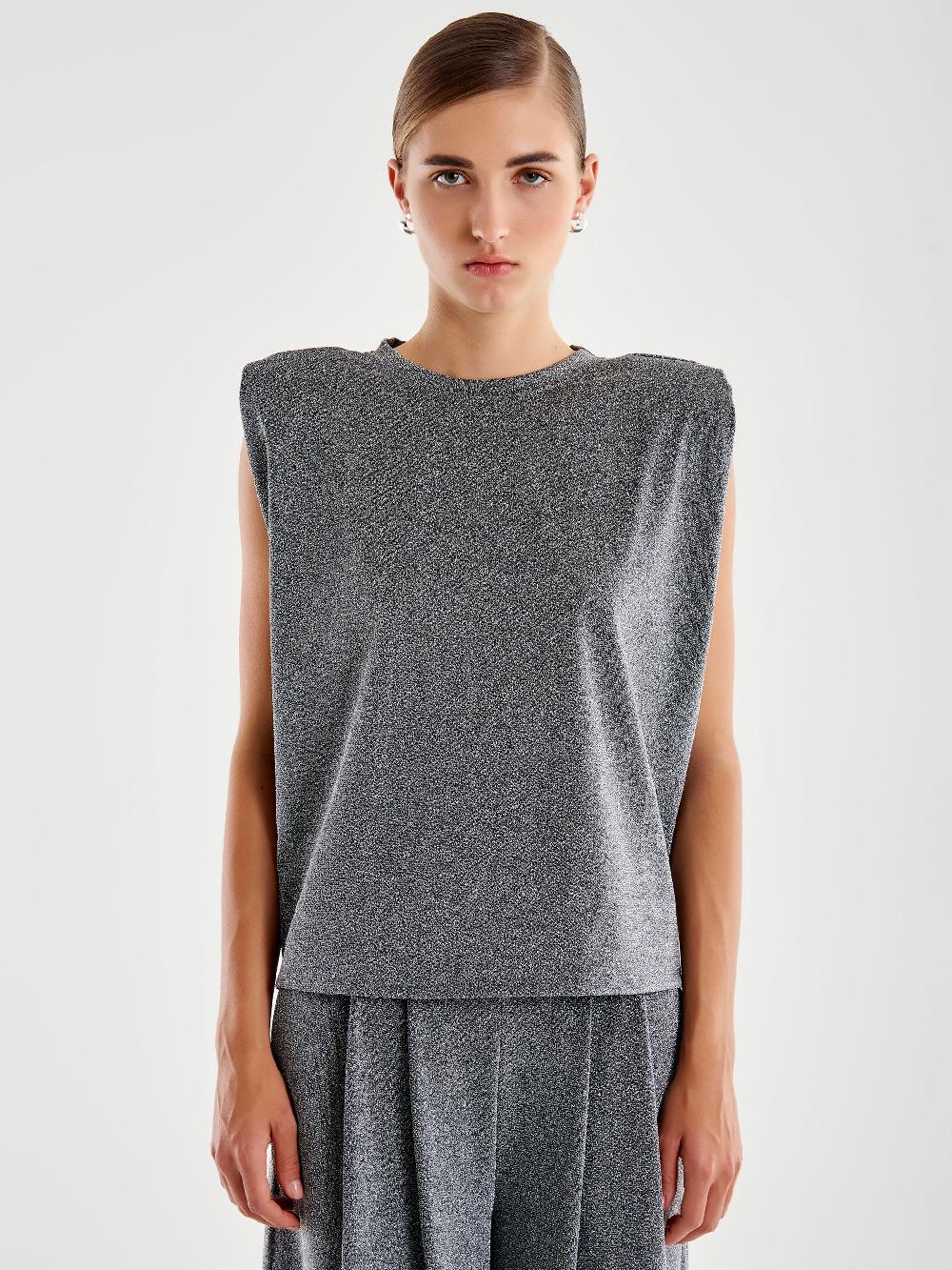 Vicolo Canotta con Spalline Lurex Grigio 2025