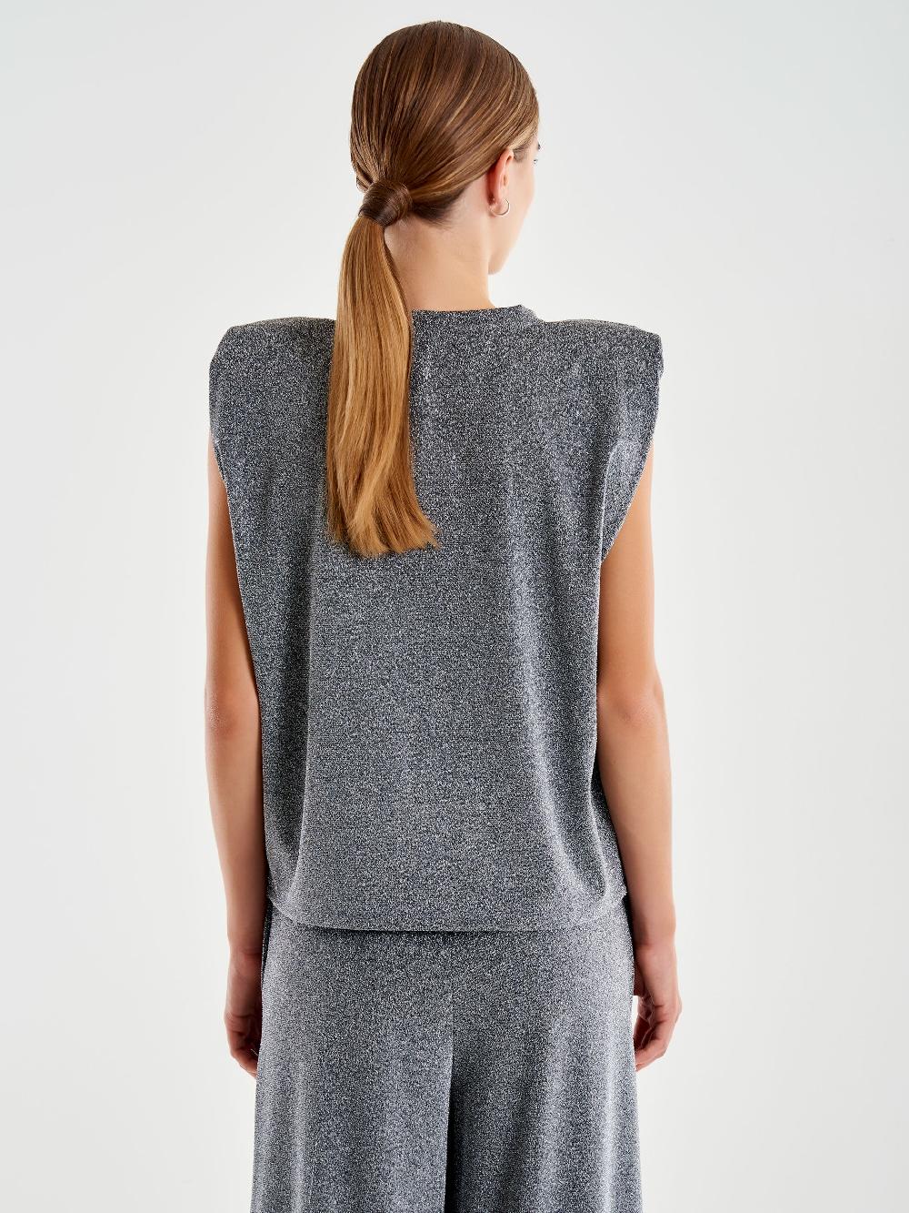 Vicolo Canotta con Spalline Lurex Grigio 2025