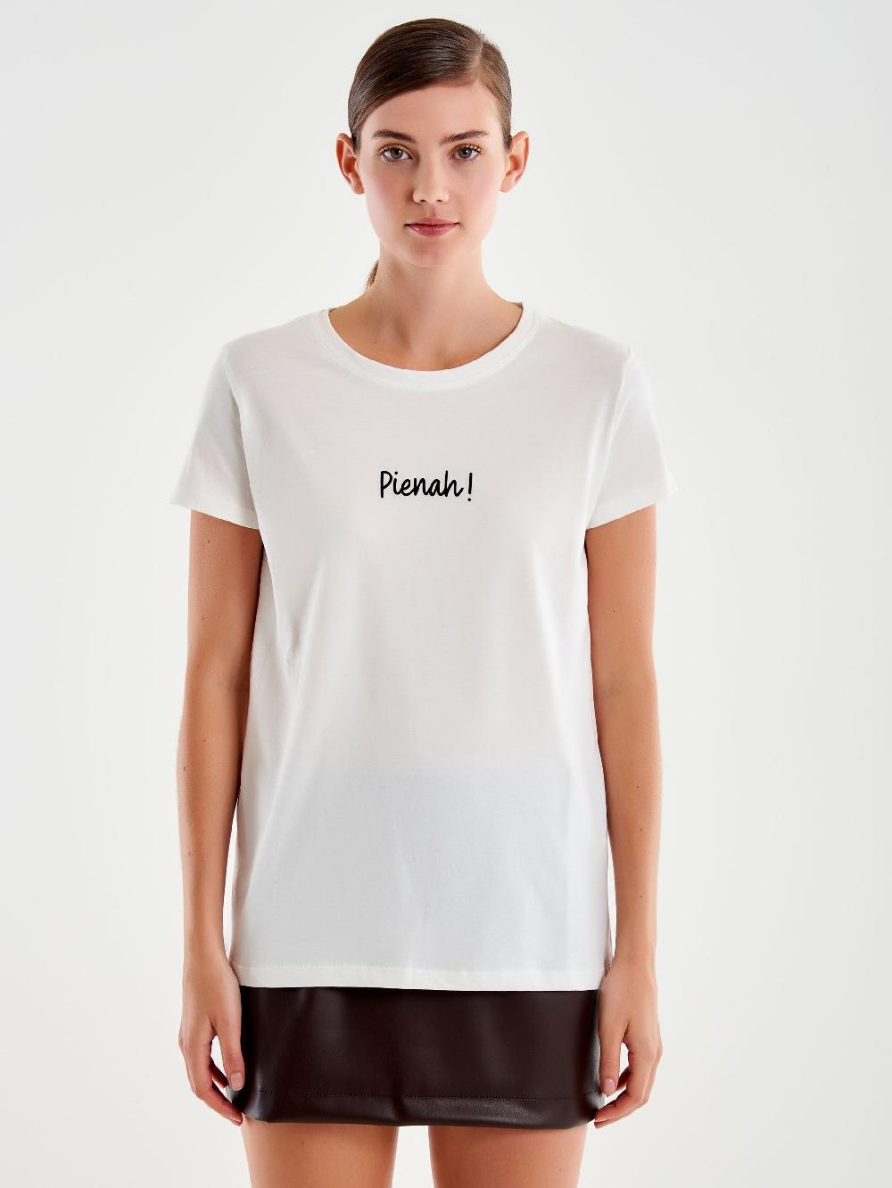 Vicolo T- Shirt Ricamo "pienah" Bianco Sconto