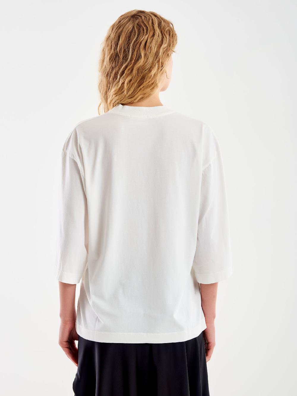Vicolo T-Shirt Over Maniche Ampia Bianco In Linea