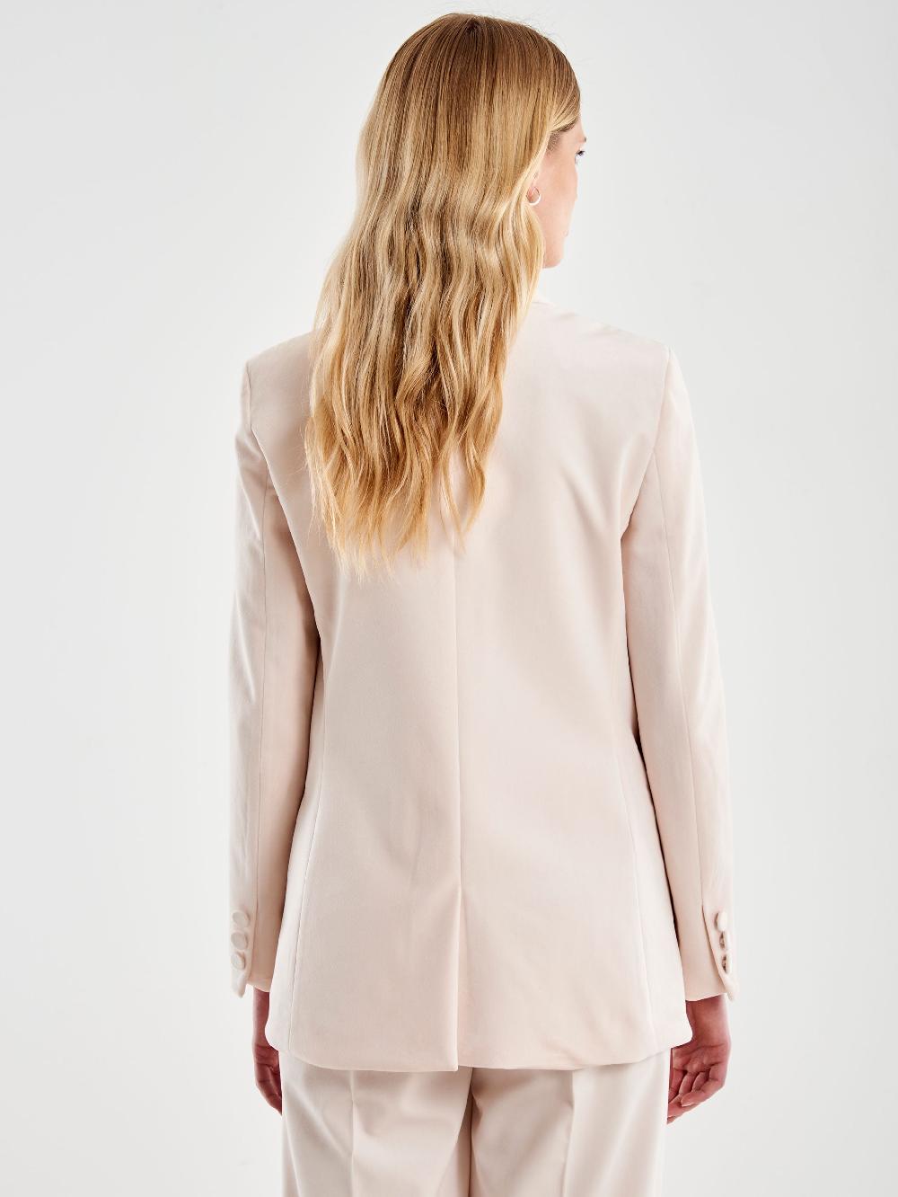 Vicolo Blazer Velluto con Spilla Bianco Qualità