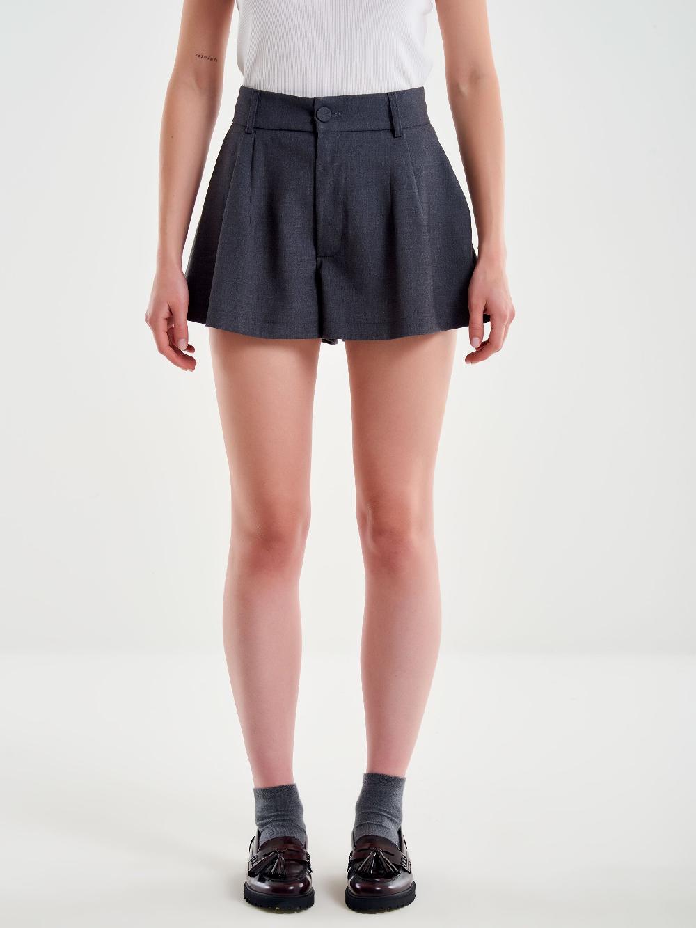 Vicolo Shorts con Pieghe Grigio Spedizione Gratuita