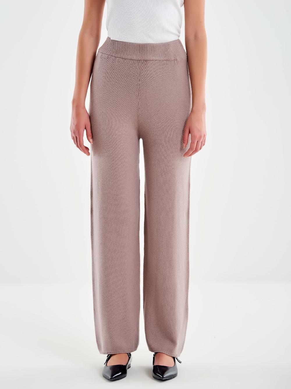 Vicolo Pantalone in Maglia con Elastico Beige Qualità Garantita