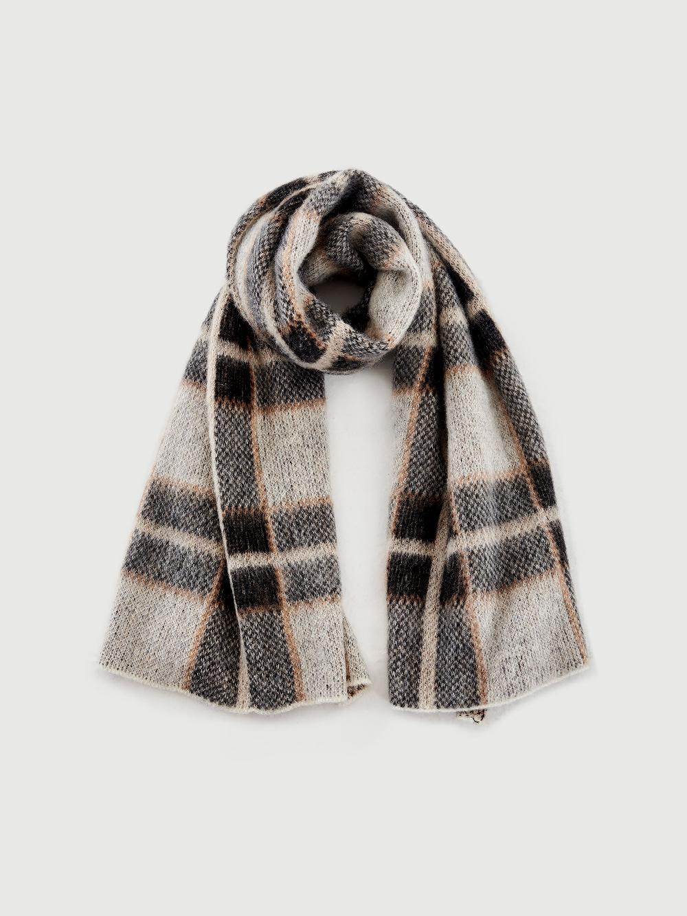 Vicolo Sciarpa in Mohair Fantasia Check Grigio Fino Al -60%