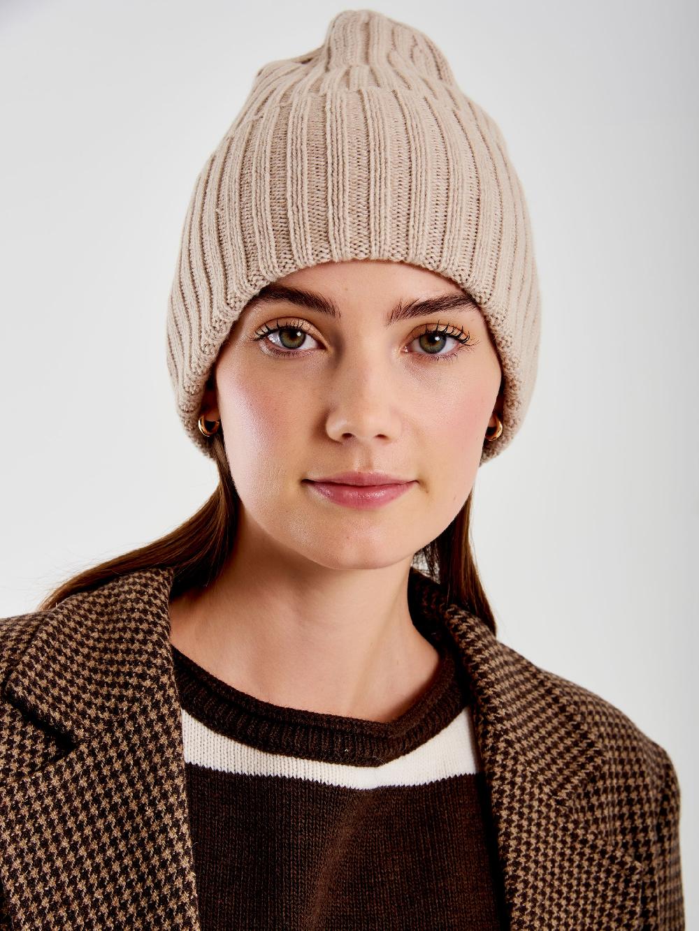 Vicolo Berretto in Maglia Basic Beige Convenienza