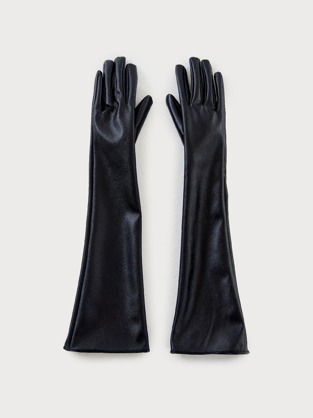 Vicolo Guanti Lunghi in Ecopelle Nero Outlet
