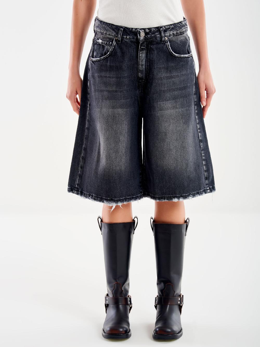 Vicolo Jeans Bermuda Nero Rotture Nero Convenienza
