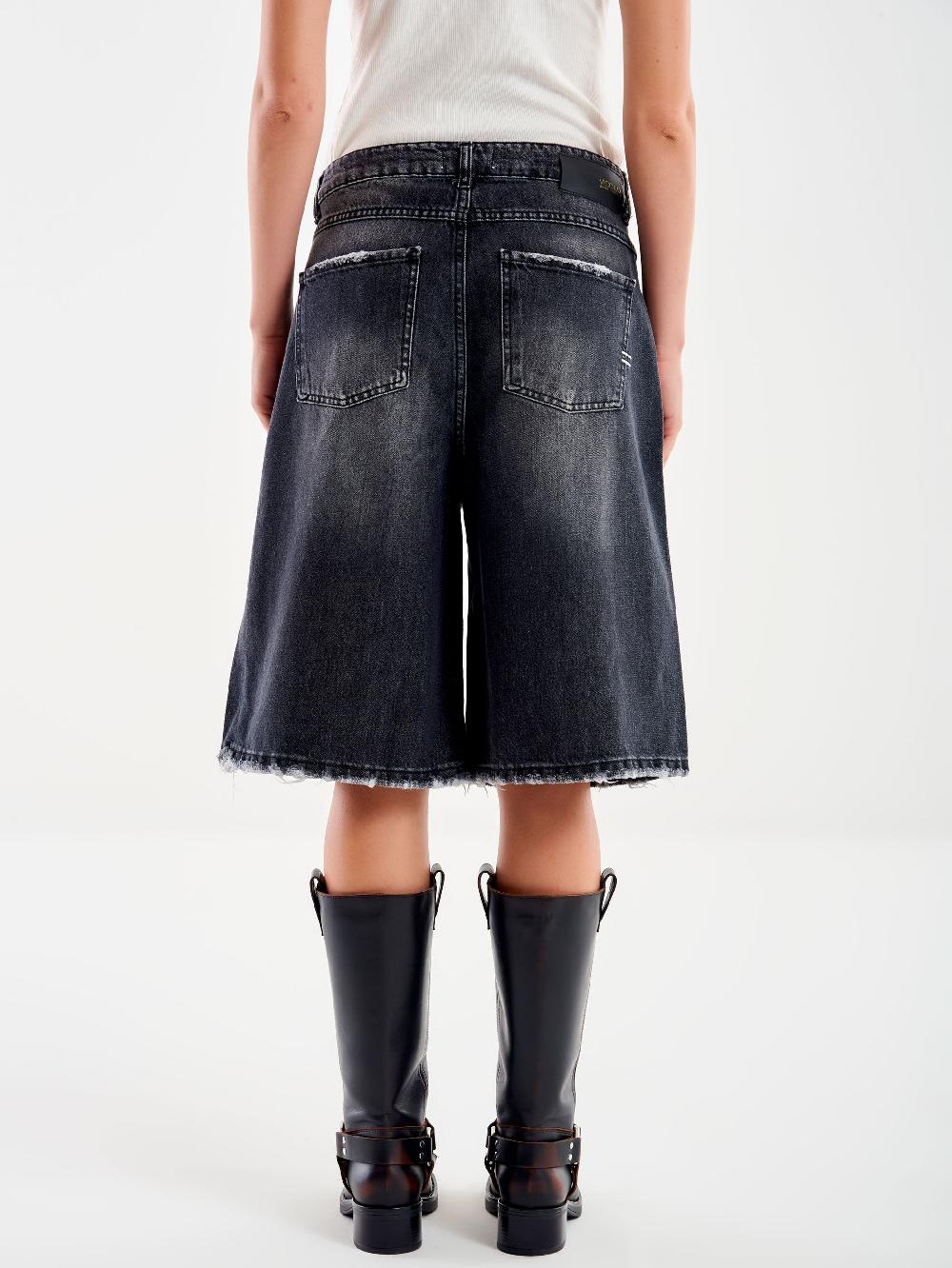 Vicolo Jeans Bermuda Nero Rotture Nero Convenienza