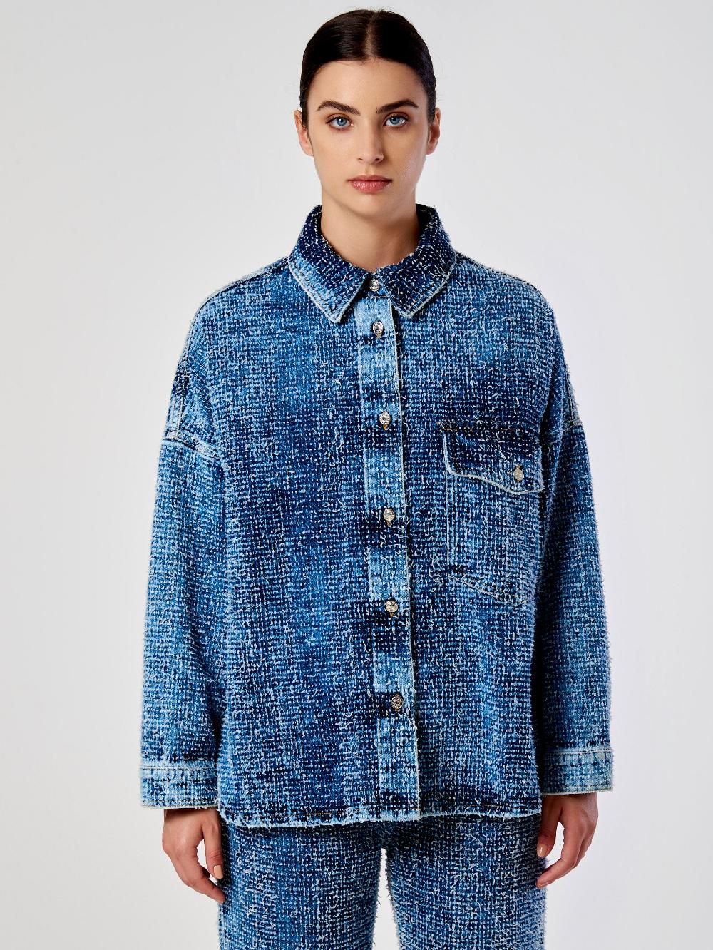Vicolo Camicia in Denim OverBlu Sconto