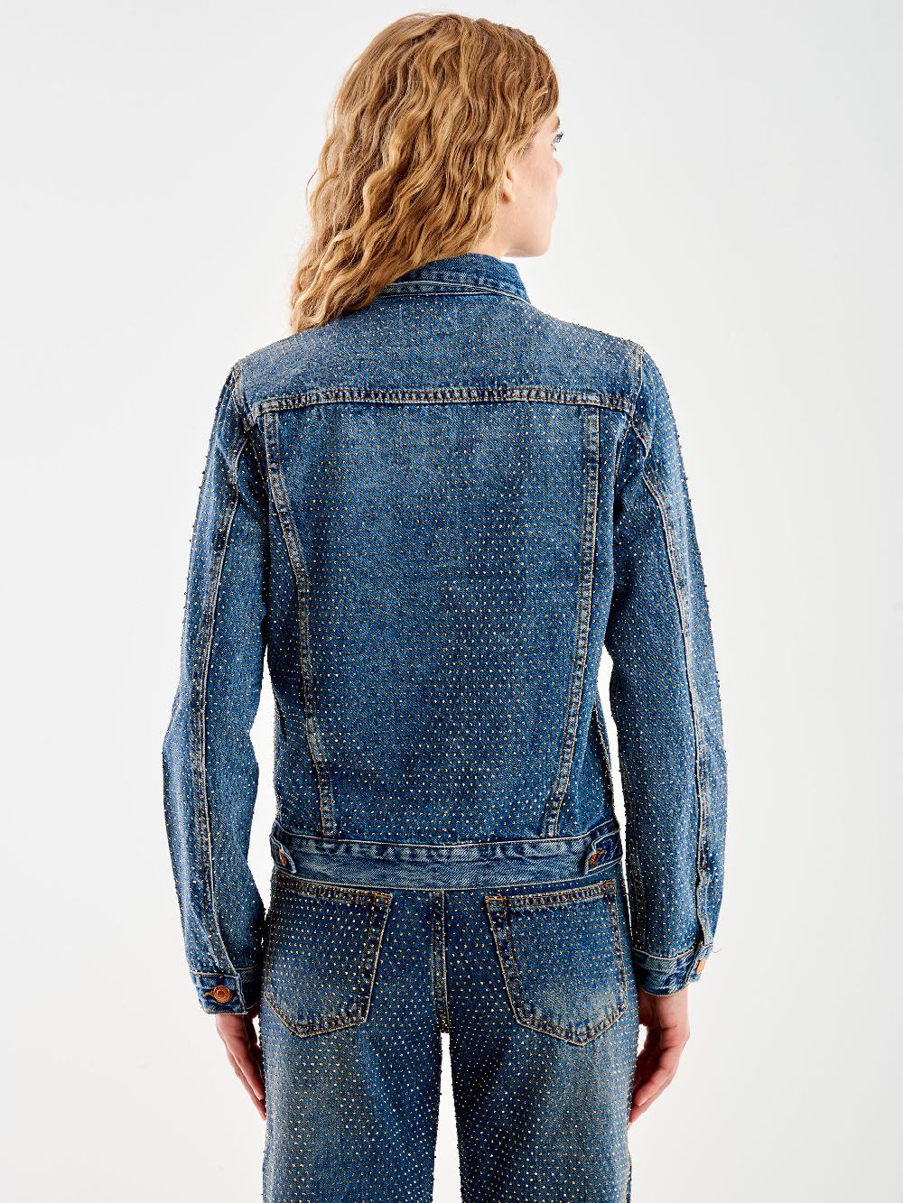 Vicolo Giacca Jeans e Strass Blu Offerta