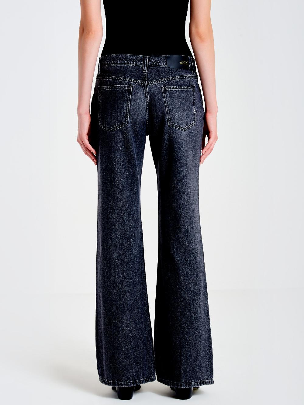 Vicolo Jeans Greta Straight Nero 50% di sconto con spedizione gratuita
