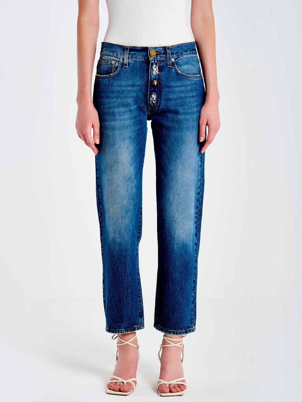 Vicolo Jeans Zoe Bottoni Gioiello BaggyBlu Negozio