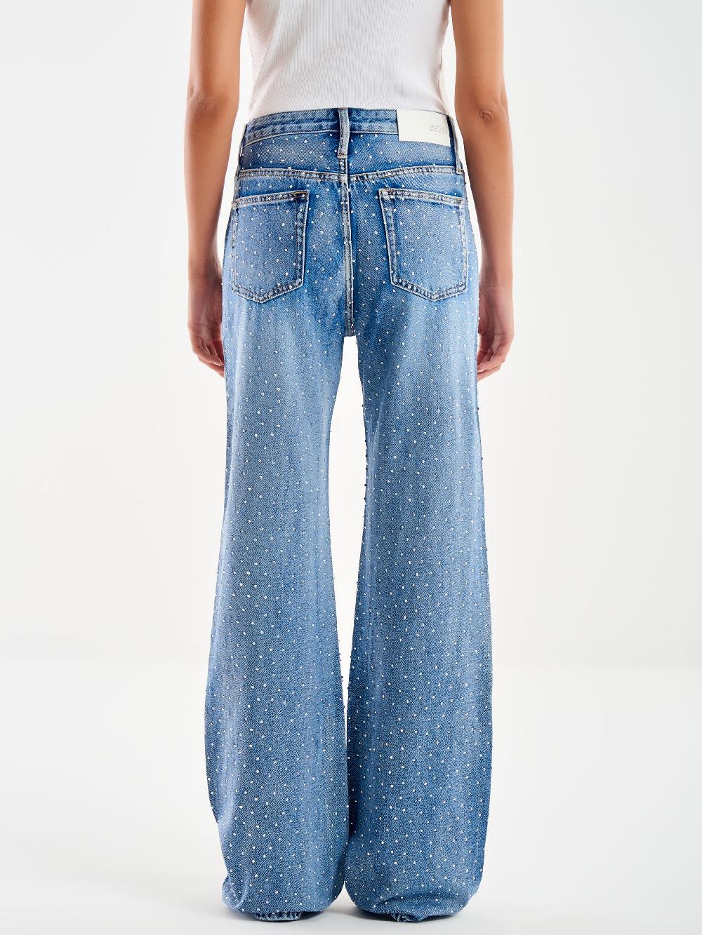Vicolo Jeans Amber con Strass Blu In Saldo