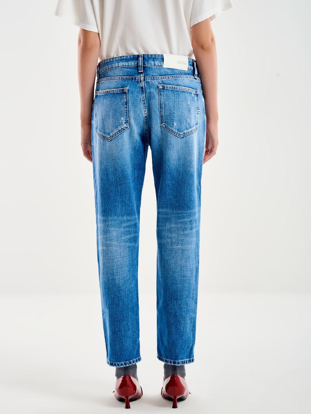 Vicolo Jeans Icon Piper Con Rotture Blu Nuova