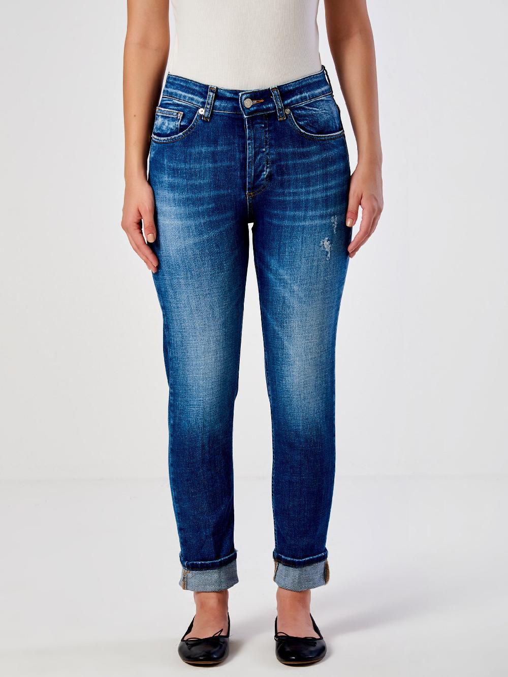 Vicolo Jeans Icon Daisy con Risvolto Blu Moda
