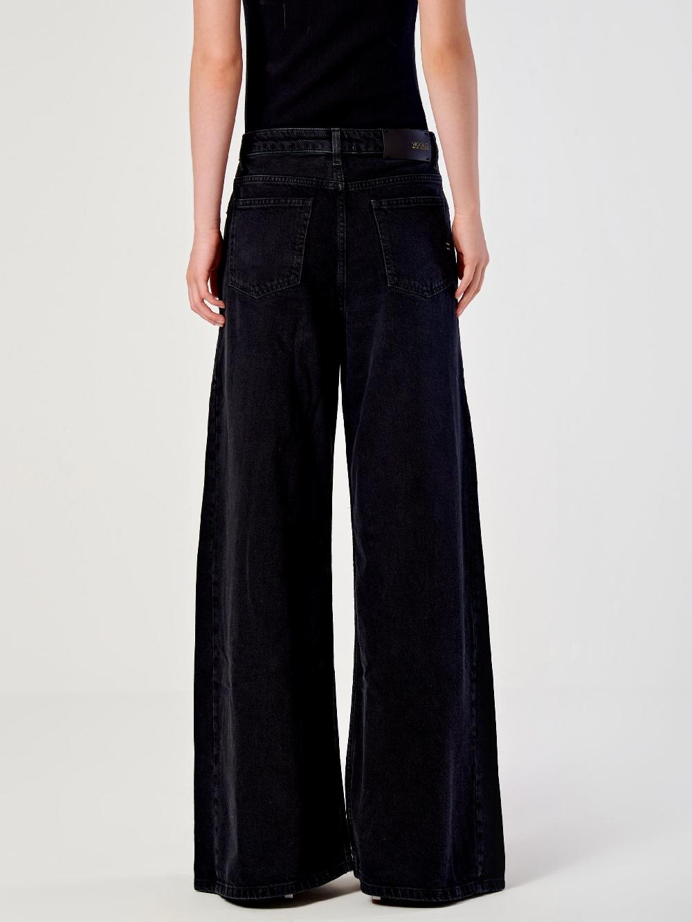 Vicolo Jeans Ampio con Pence Nero Italy