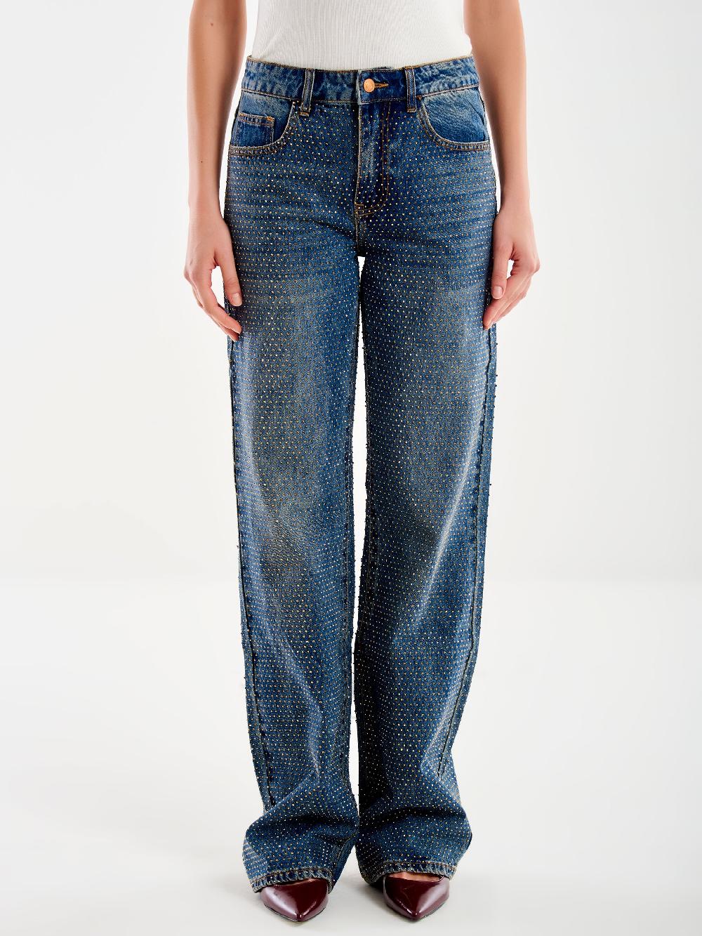 Vicolo Jeans Dalia con Strass Blu Qualità