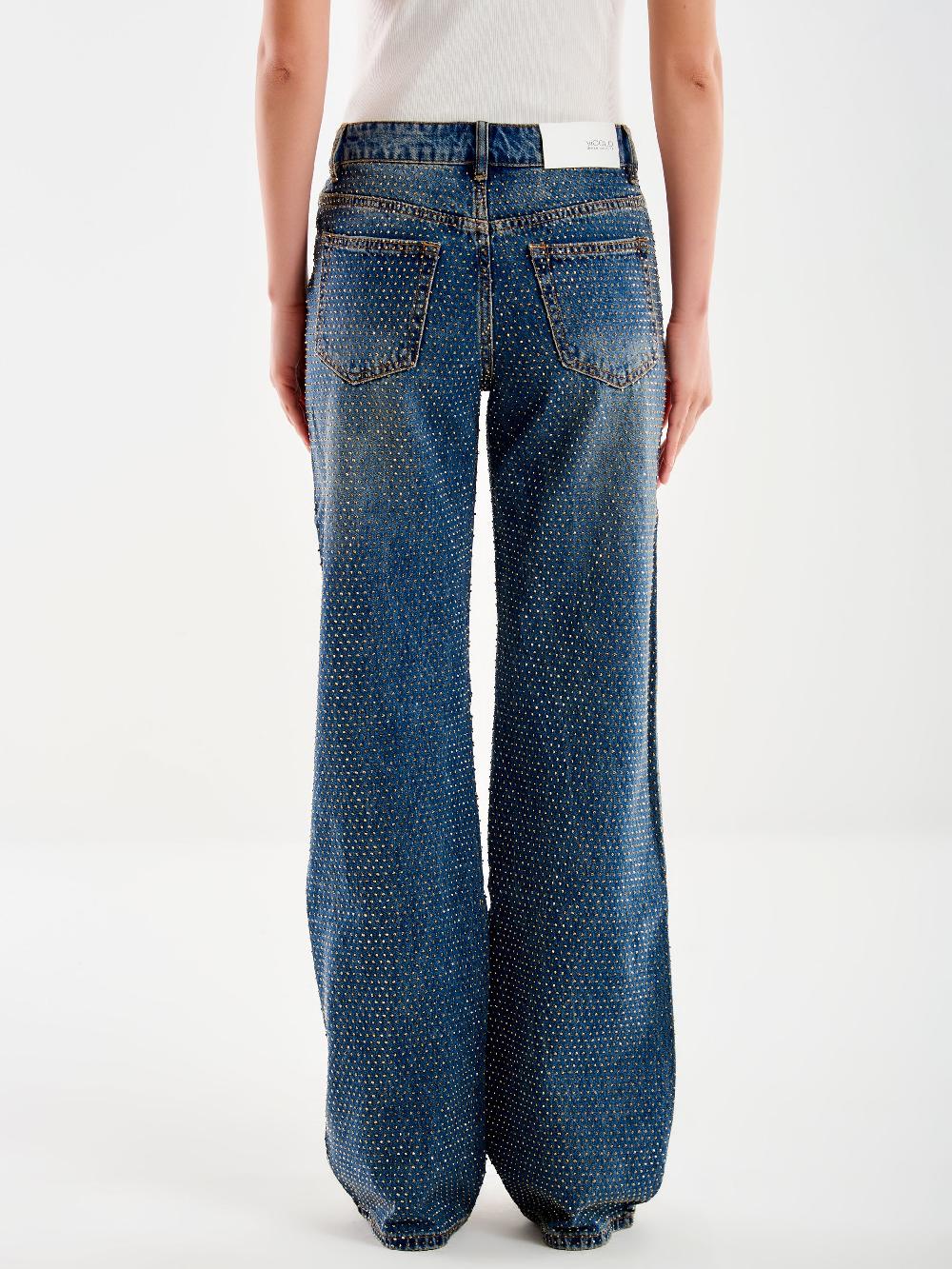 Vicolo Jeans Dalia con Strass Blu Qualità