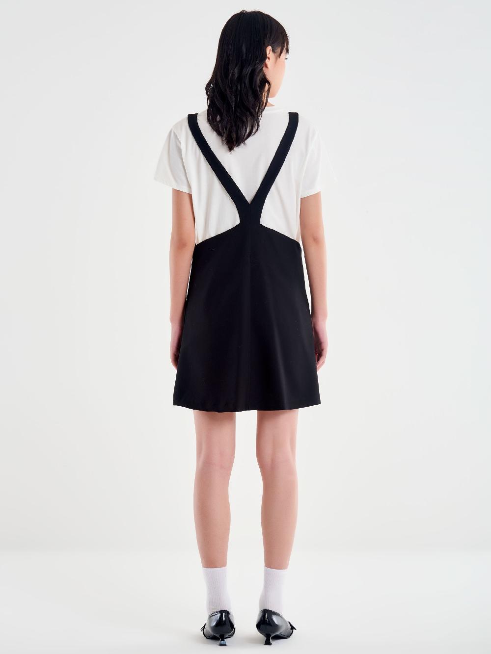 Vicolo Abito a Trapezio con T-Shirt Nero Nuova