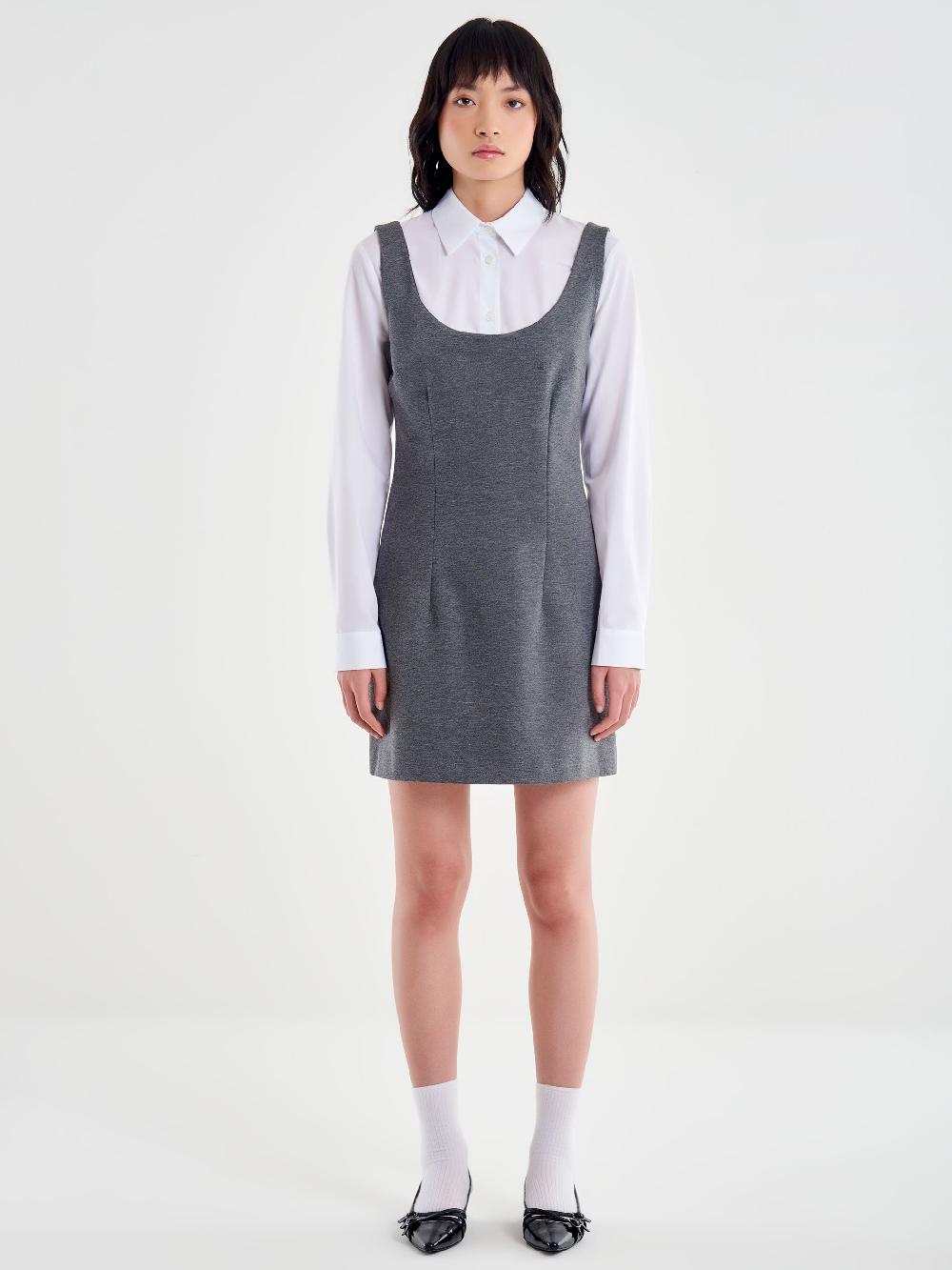 Vicolo Abito Mini Tubino Grigio Moda