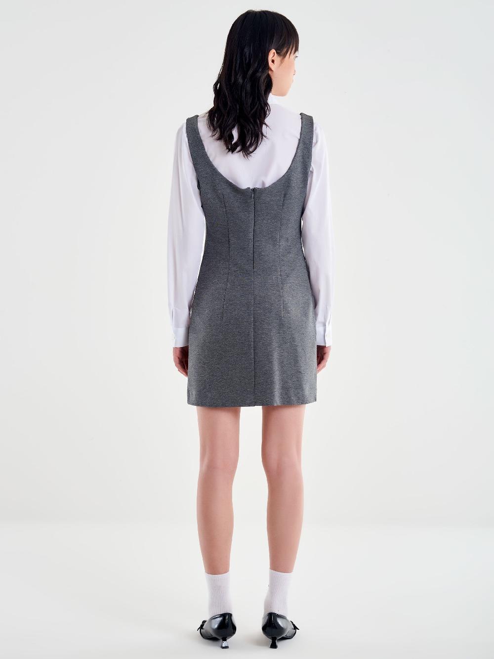 Vicolo Abito Mini Tubino Grigio Moda