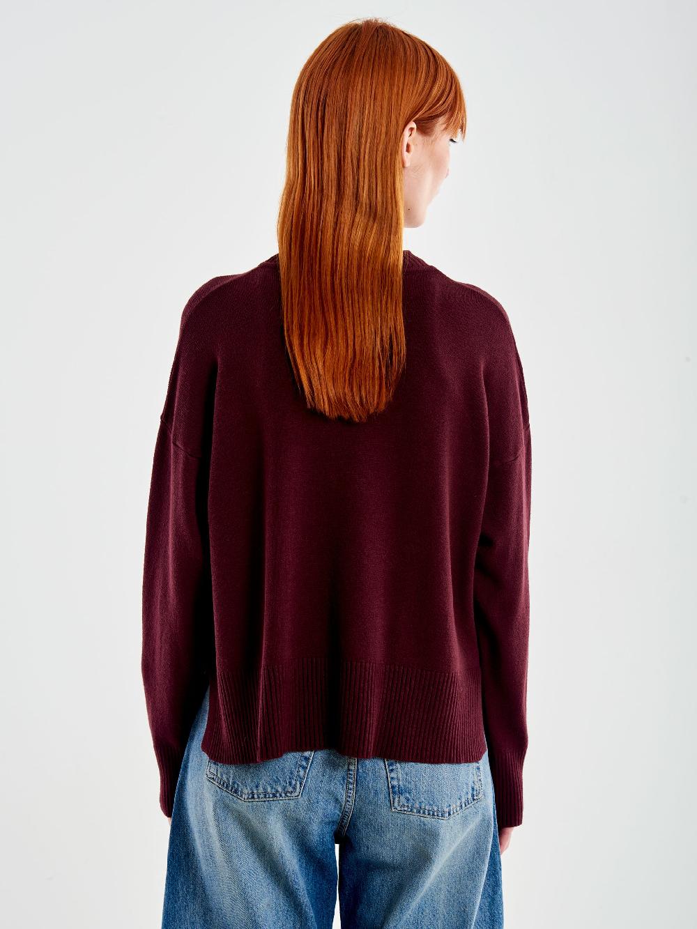 Vicolo Pull a Scatolina con Spacchi Bordeaux Qualità