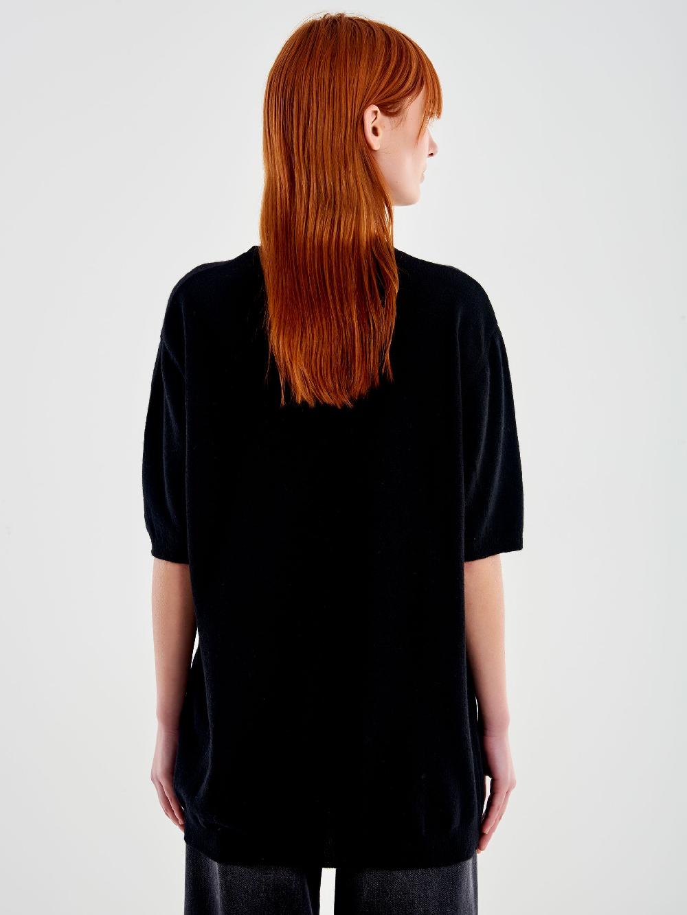 Vicolo Maxi Maglia con Cabochon Nero Vendita