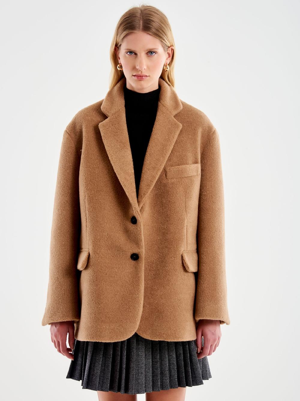 Vicolo Blazer Bouclé Oversized Cammello Offerta migliore