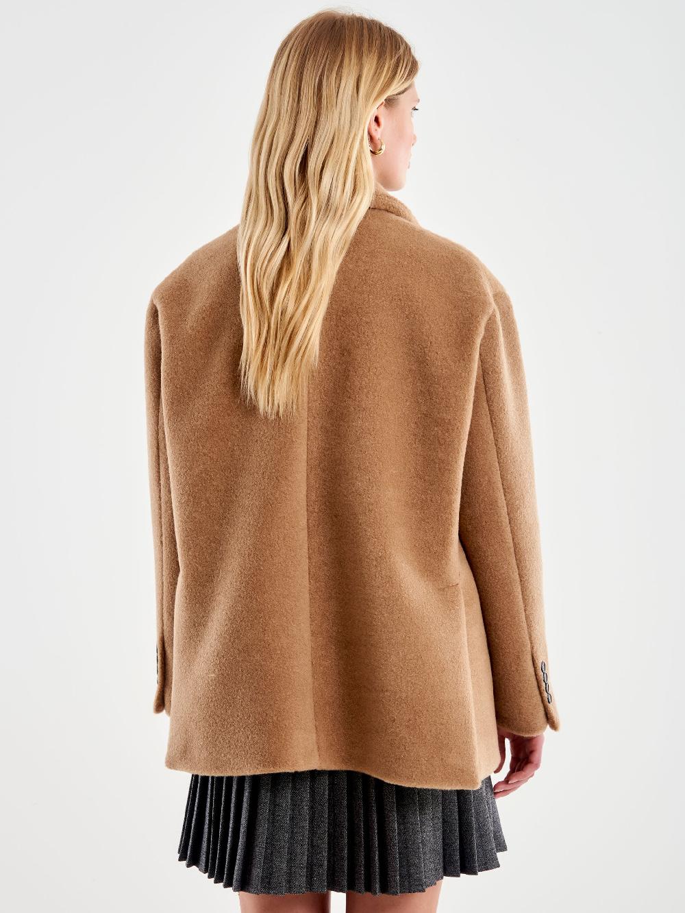 Vicolo Blazer Bouclé Oversized Cammello Offerta migliore