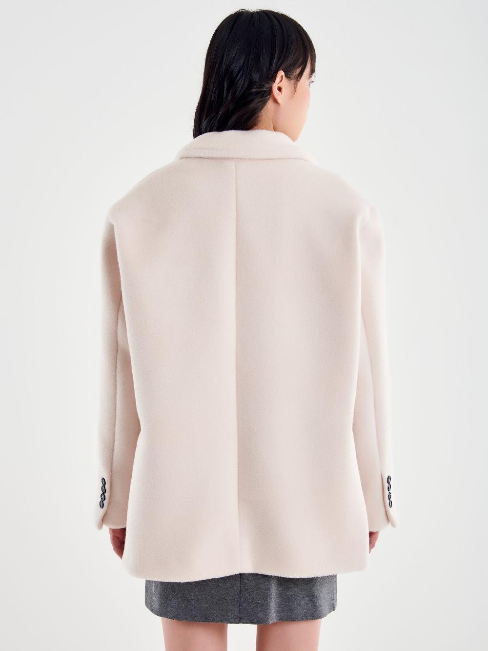 Vicolo Blazer Bouclé Oversized Bianco Economico