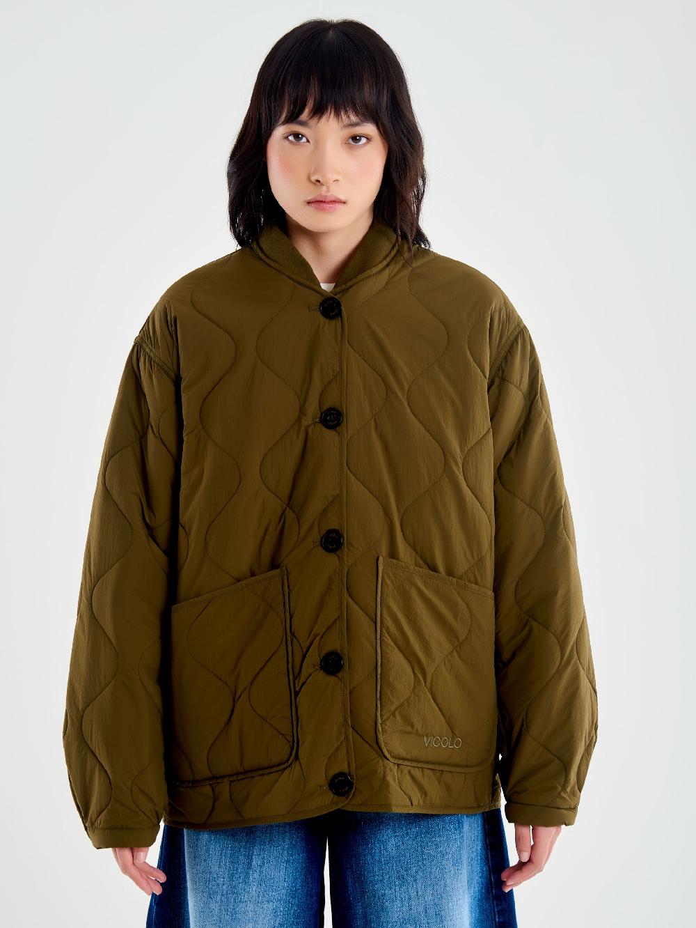 Vicolo Giacca Trapuntata Verde Outlet