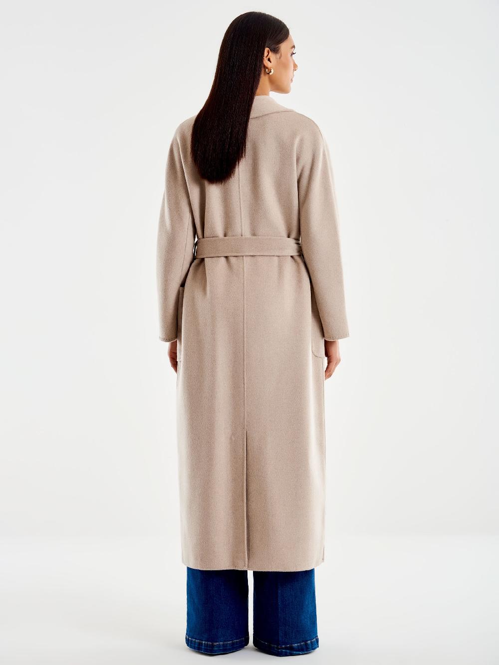 Vicolo Cappotto con Cintura Lungo Beige Saldi