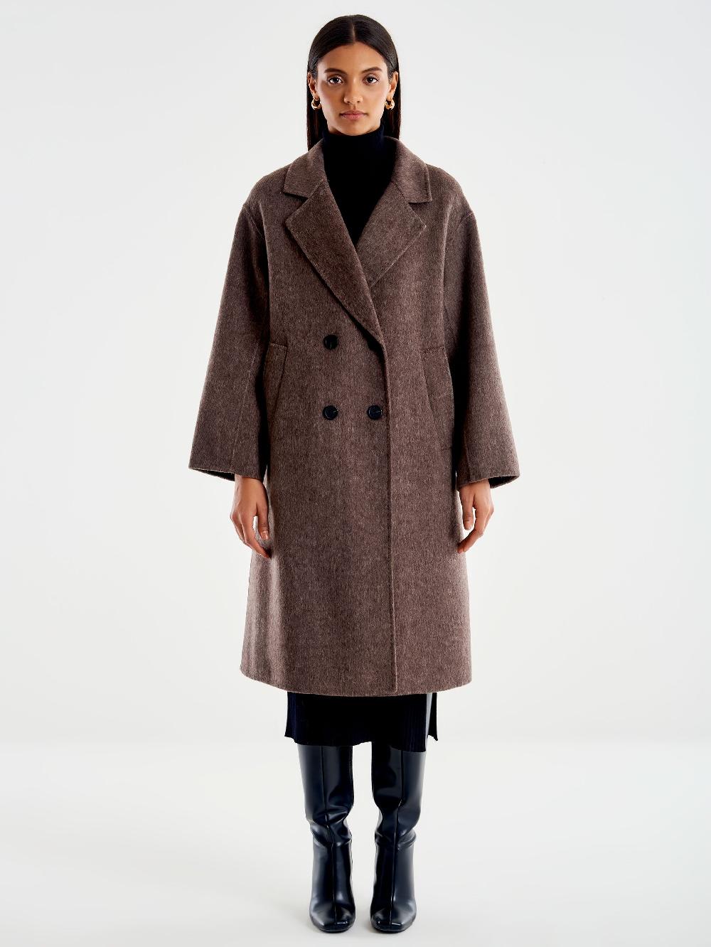 Vicolo Cappotto Doppiopetto Oversized Moro Offerte