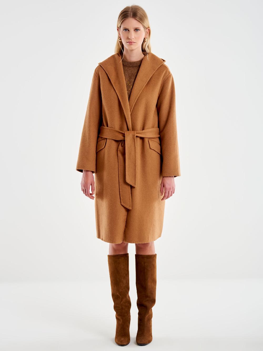 Vicolo Cappotto con Cappuccio Cammello Hotsell