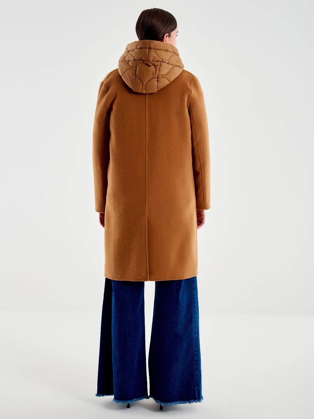 Vicolo Cappotto con Gilet Imbottito Cammello Vendita Calda